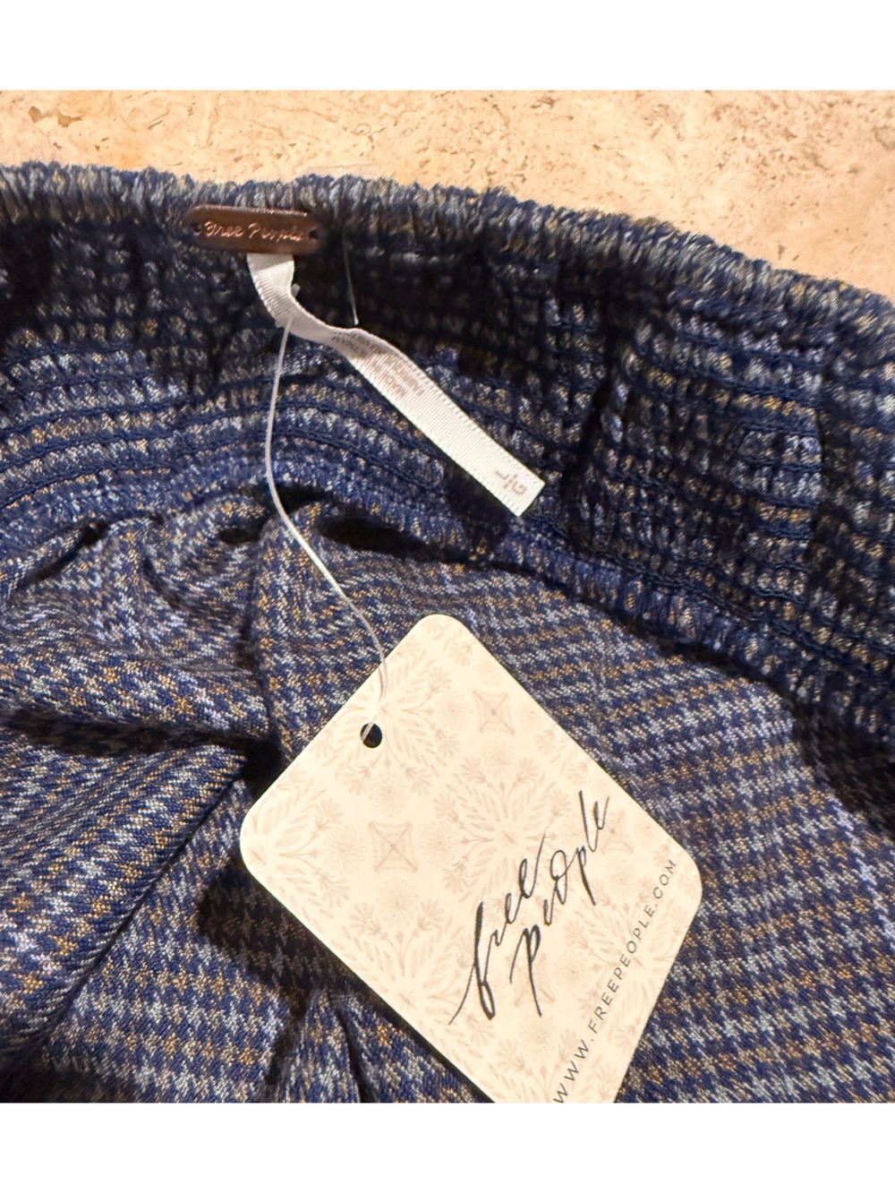 FREE PEOPLE Maggy Mae Blue Check Peasant Top and Shorts Set - Picture 10 of 10